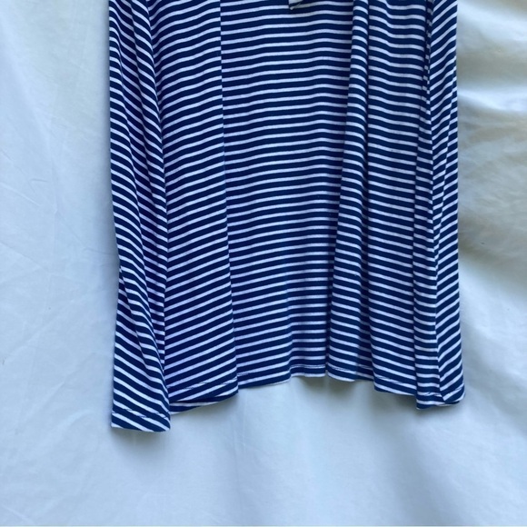 EST 1946 blue and white striped dress with tie in front, size medium - Picture 3 of 7